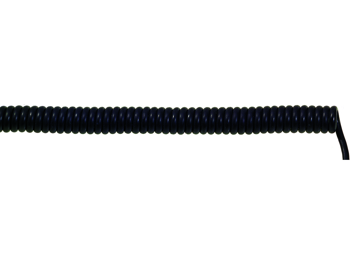 Spiralkabel 5x0,25mm² 100/400mm - LiYD11Y schwarz