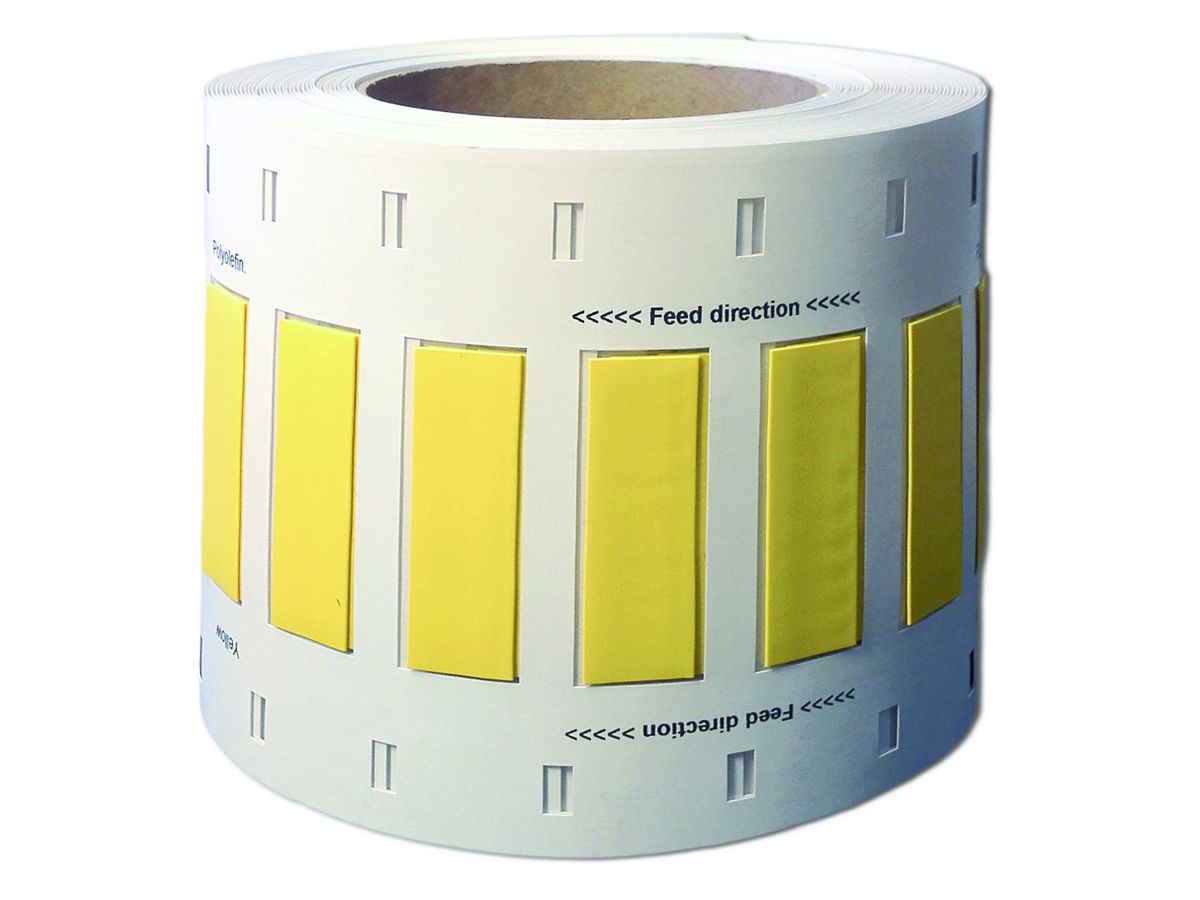 marqueur rétractable 6.4/2.0 (2) - jaune, rouleaux à 2000pcs, 25mm
